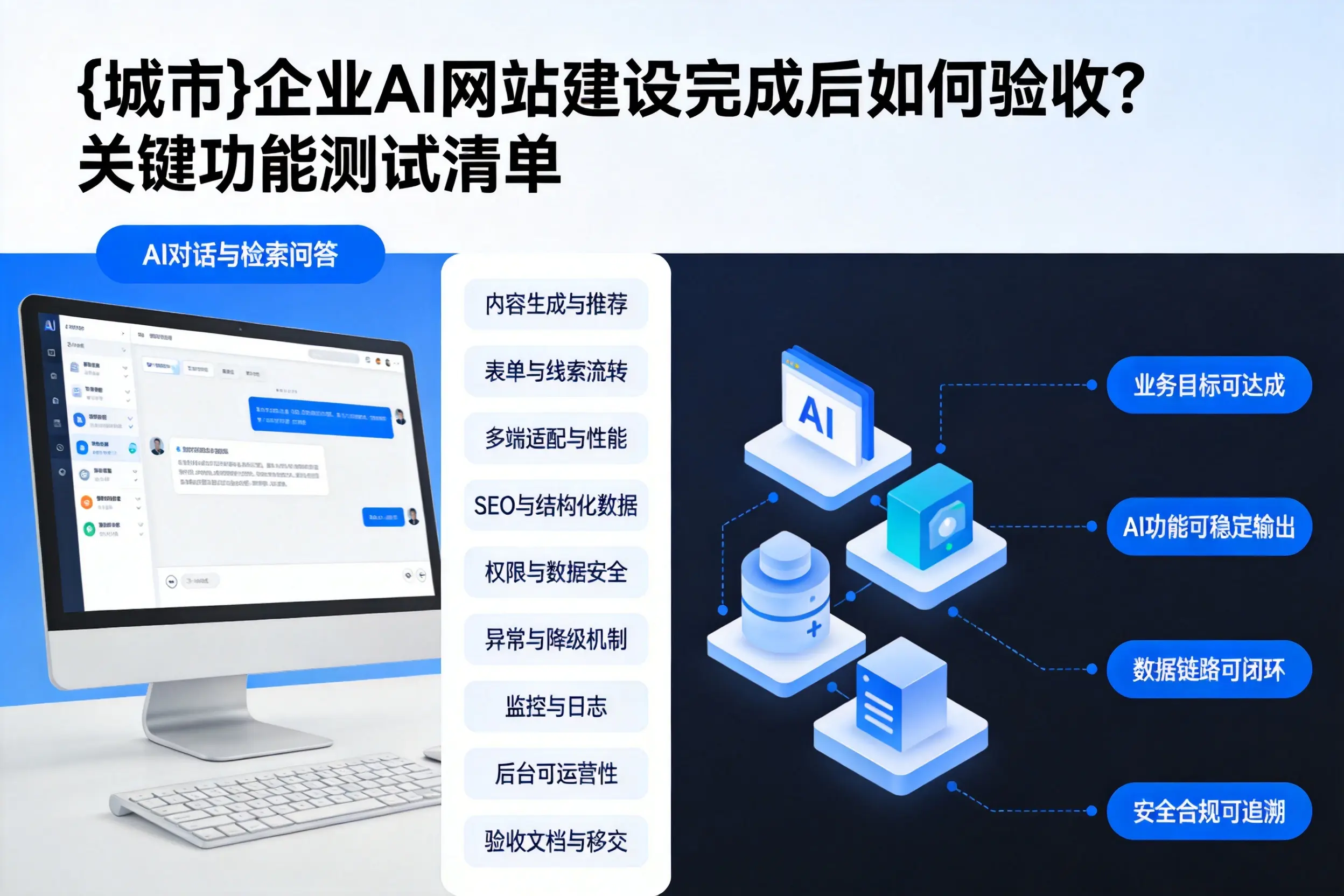 金昌企业AI网站建设完成后如何验收？关键功能测试清单