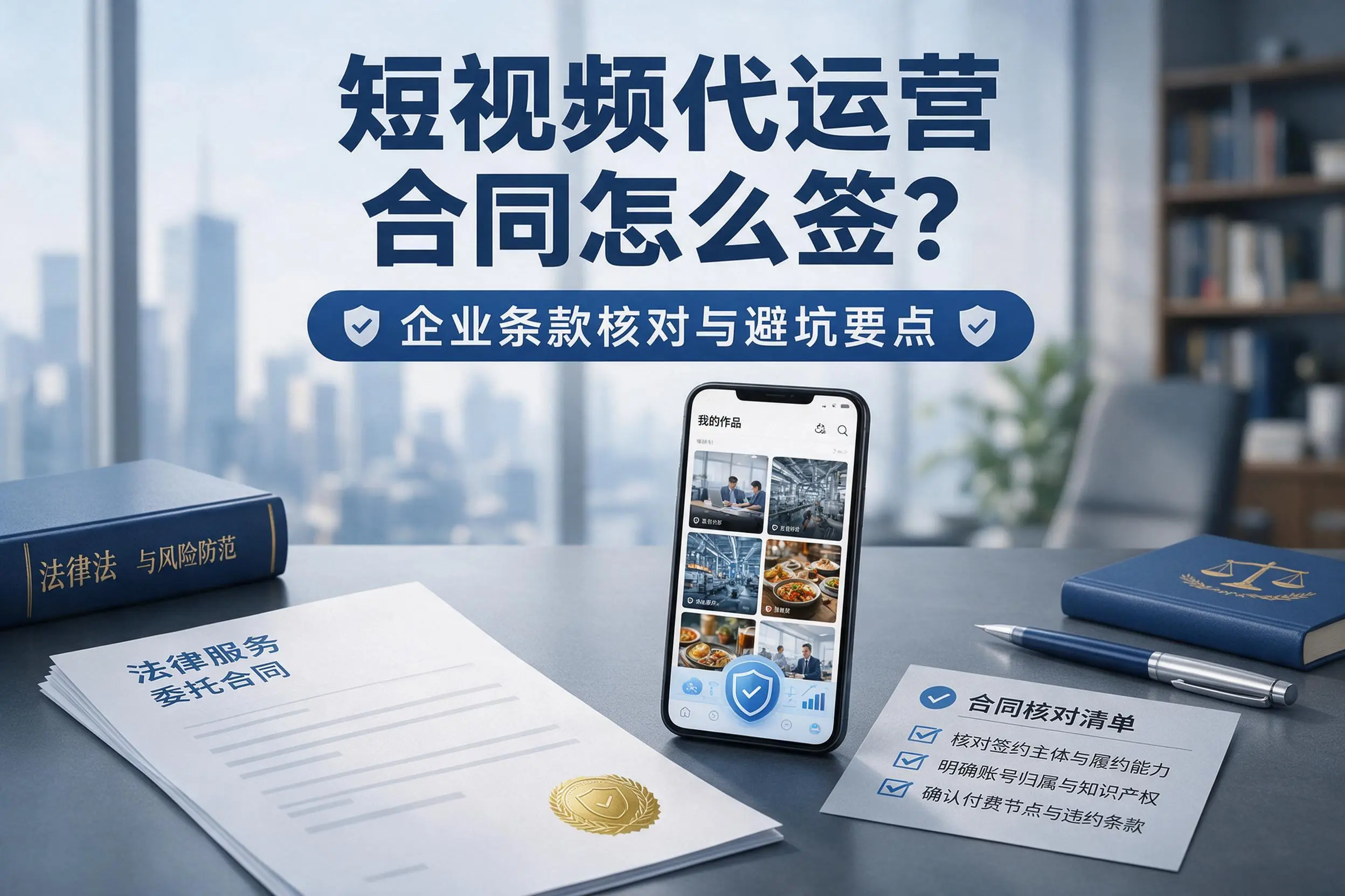 短视频代运营合同怎么签？金昌企业条款核对与避坑要点