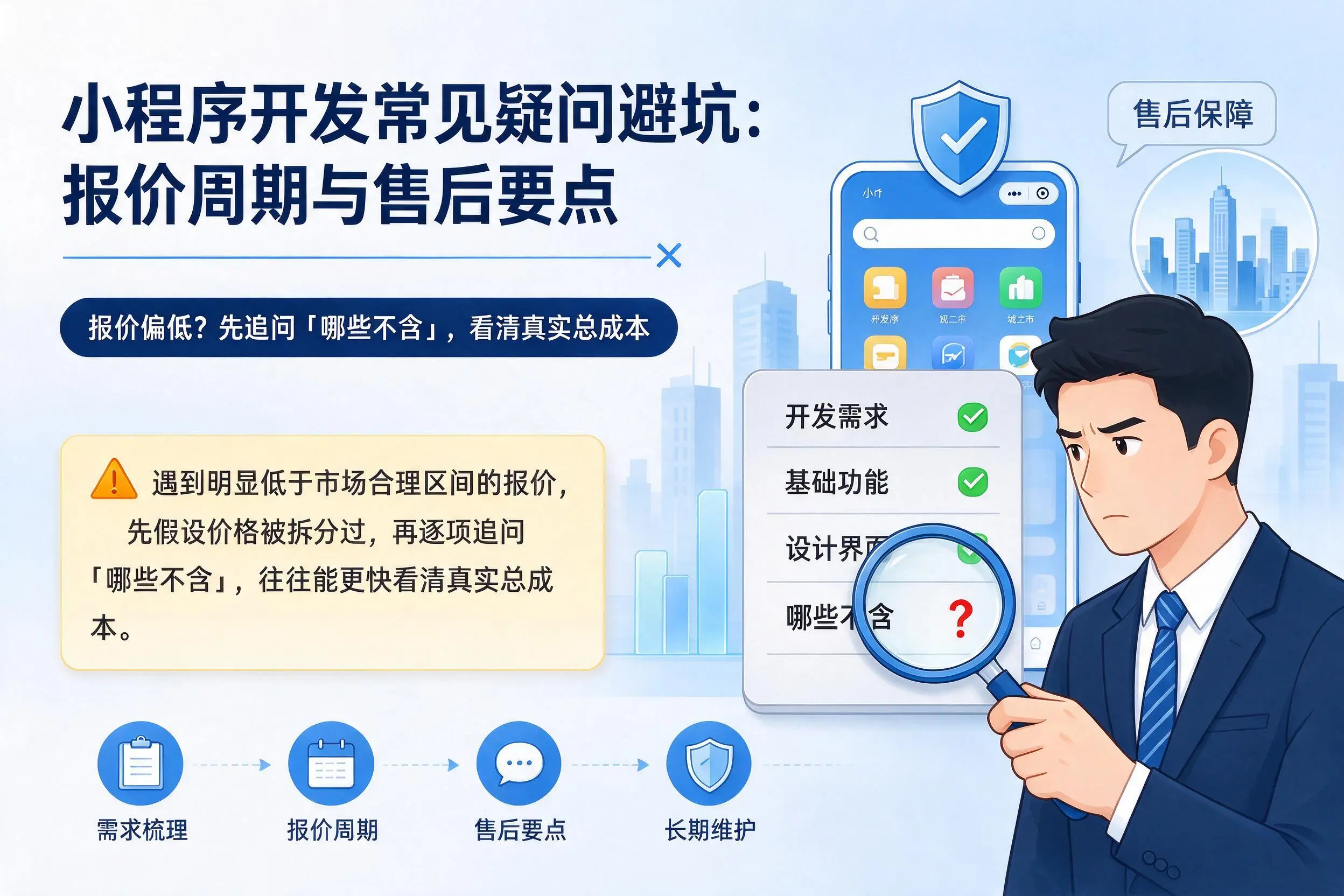 金昌小程序开发常见疑问避坑：报价周期与售后要点