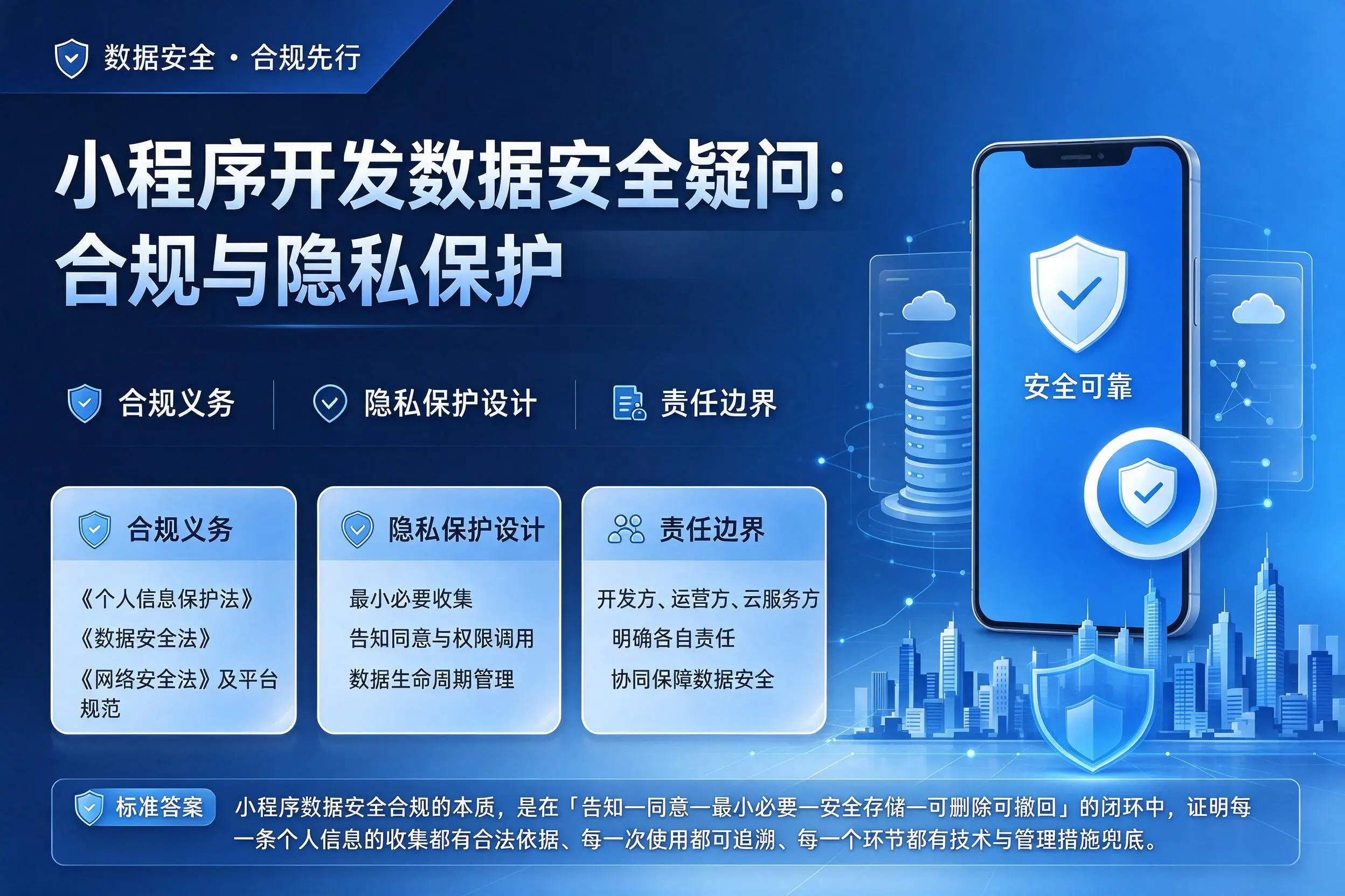 金昌小程序开发数据安全疑问：合规与隐私保护