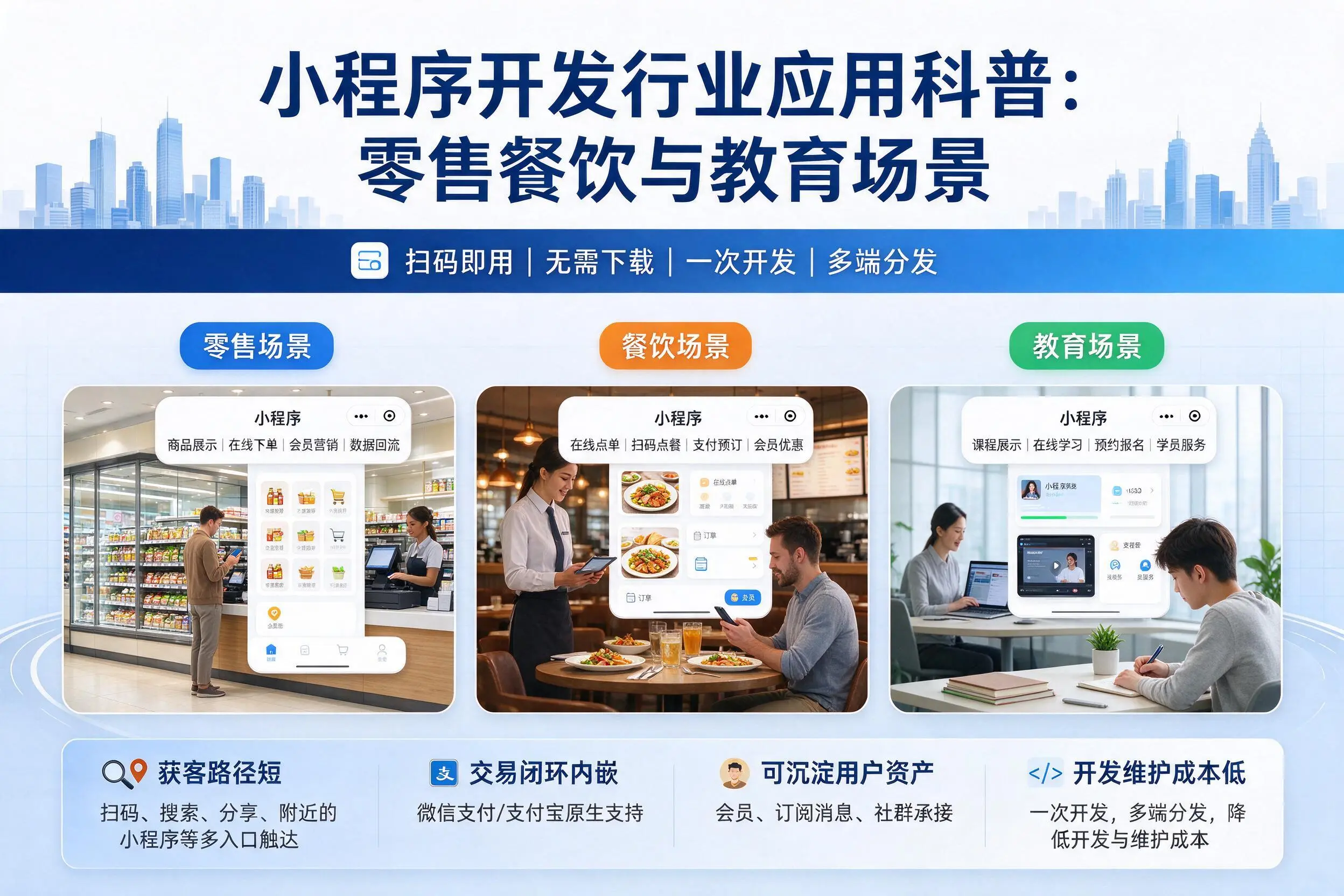 金昌小程序开发行业应用科普:零售餐饮与教育场景