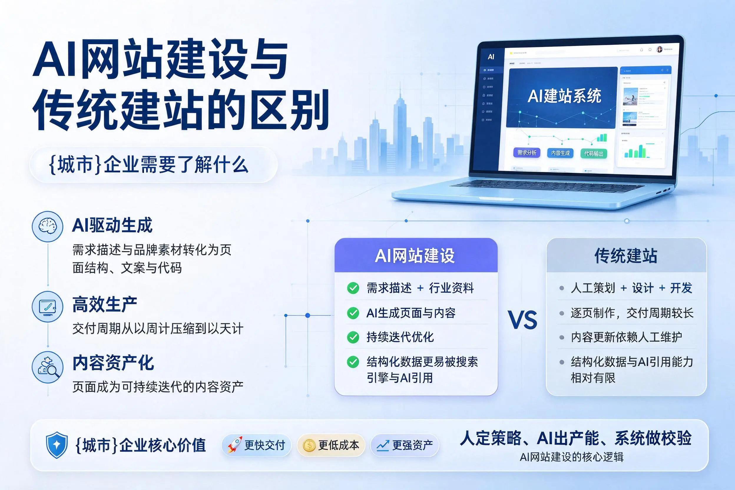 AI网站建设与传统建站的区别，金昌企业需要了解什么