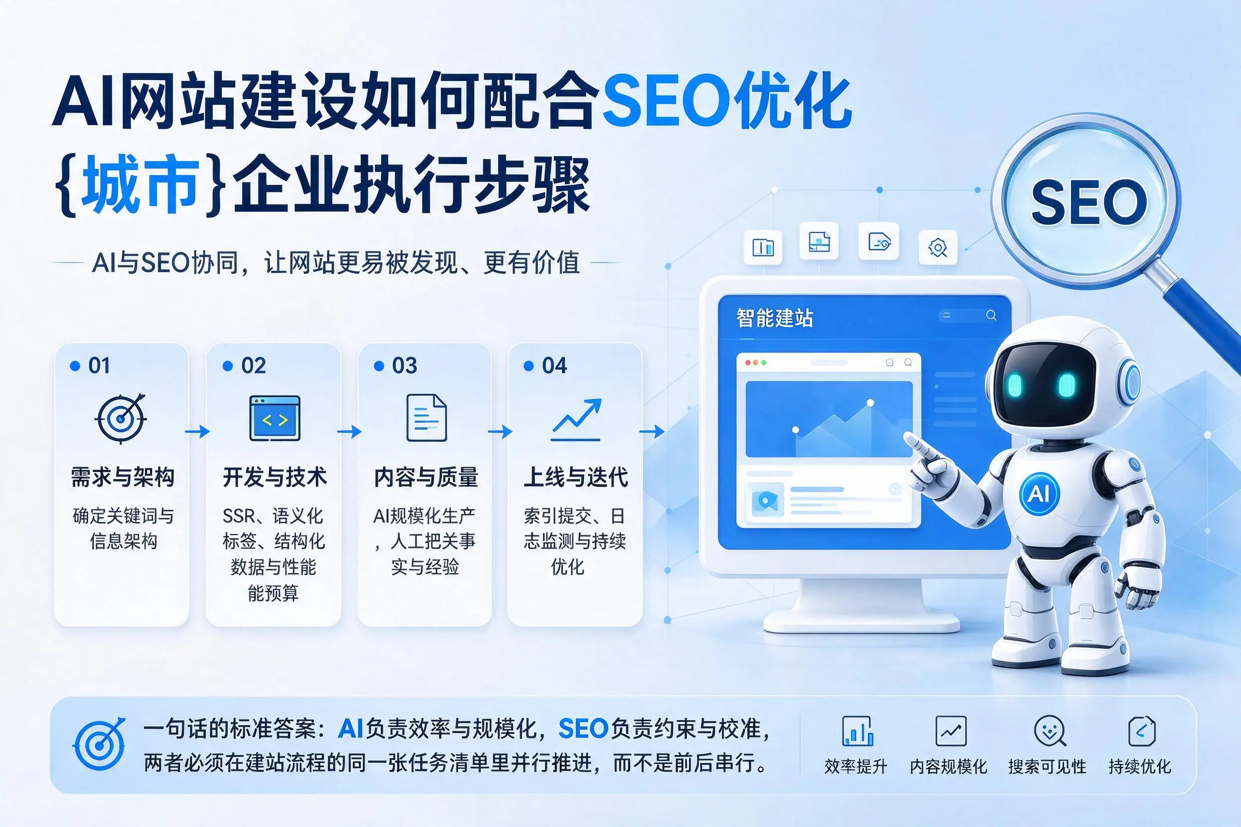 AI网站建设如何配合SEO优化，金昌企业执行步骤