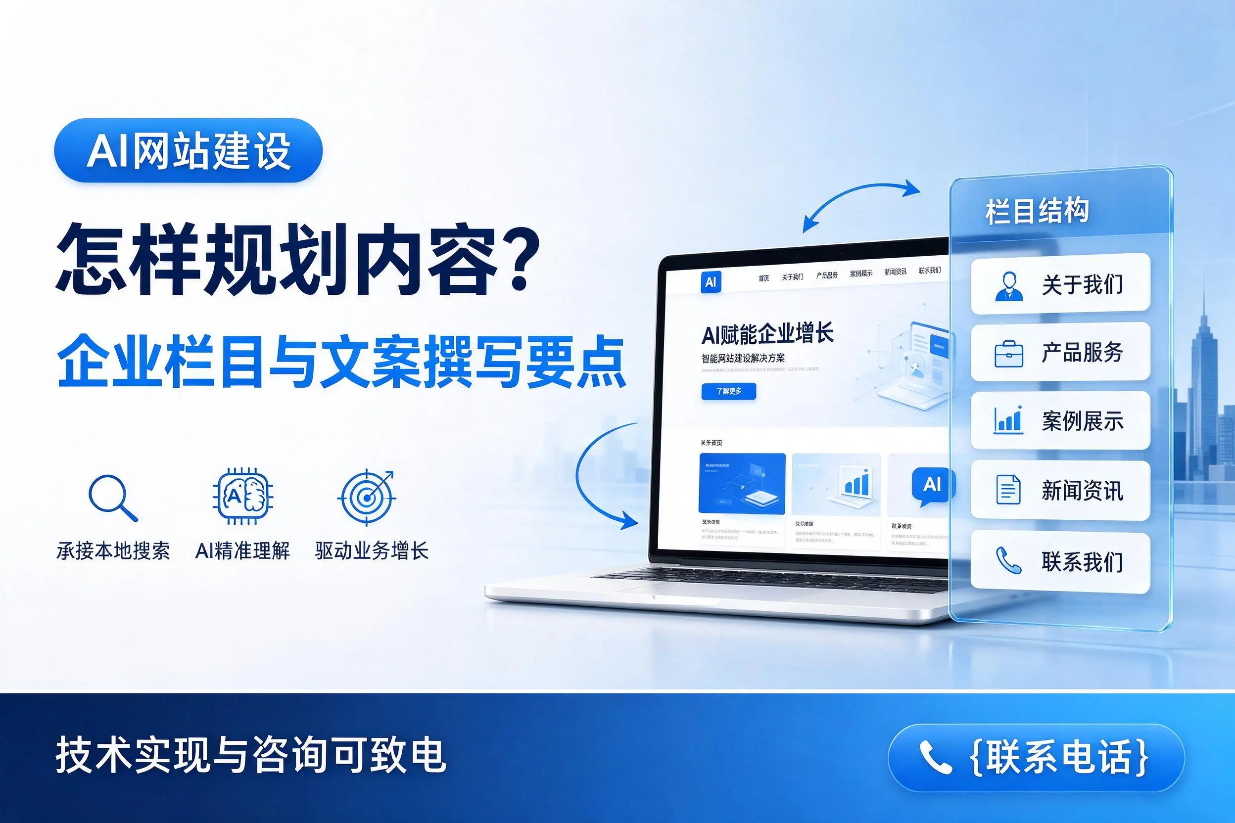 AI网站建设怎样规划内容?金昌企业栏目与文案撰写要点