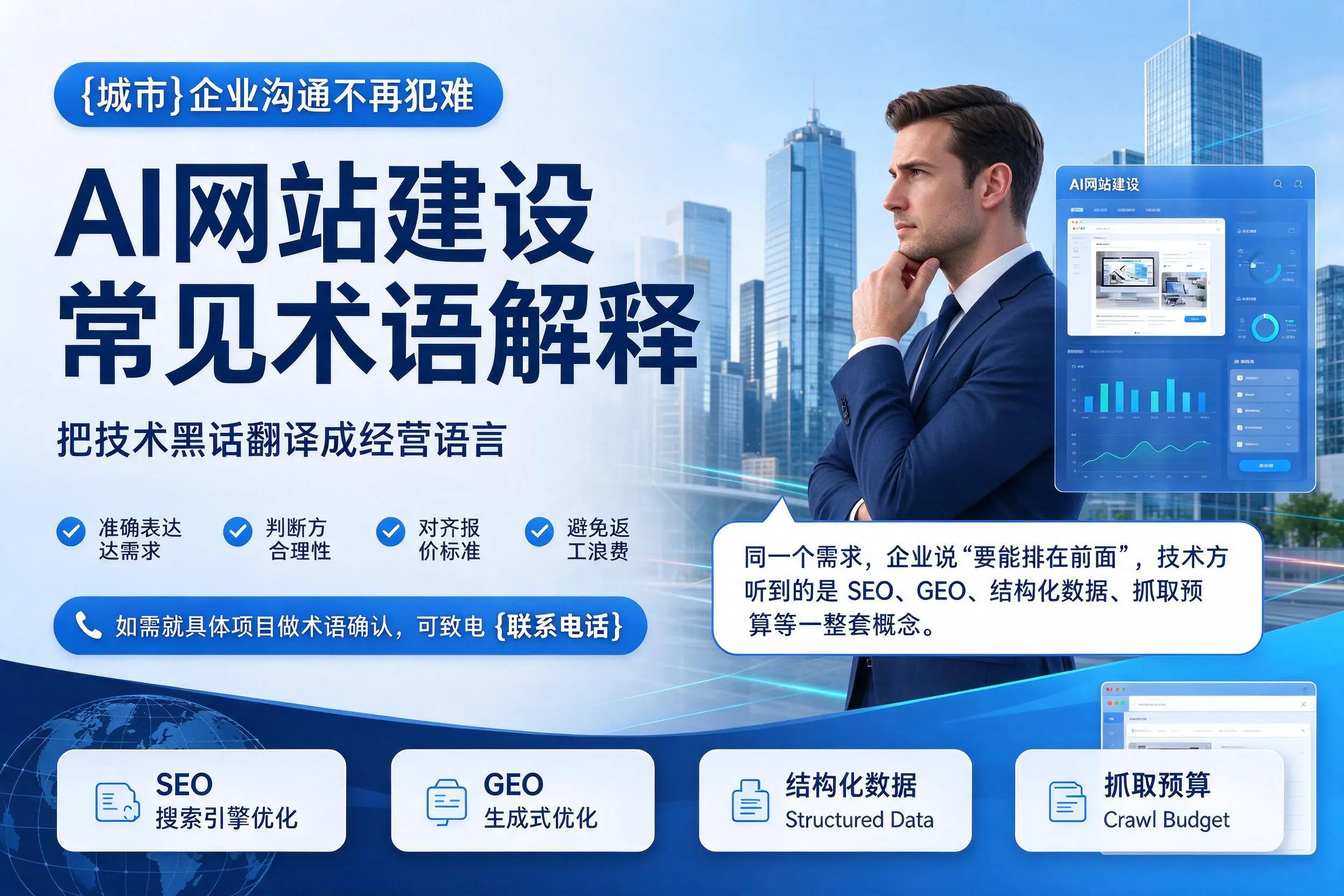 AI网站建设常见术语解释,金昌企业沟通不再犯难