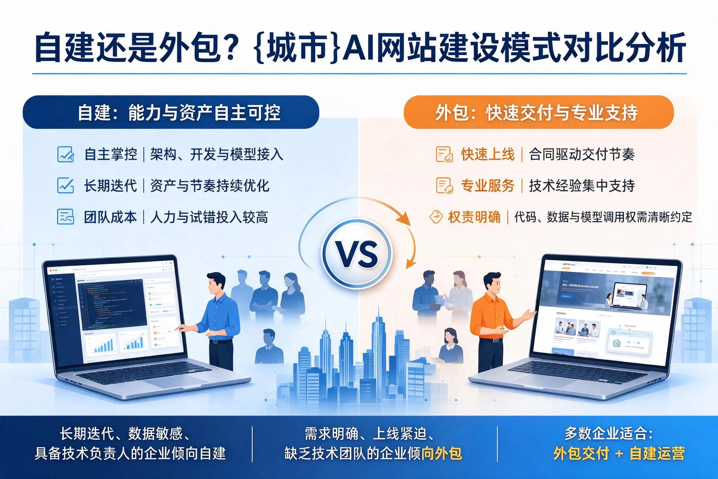 自建还是外包？金昌AI网站建设模式对比分析