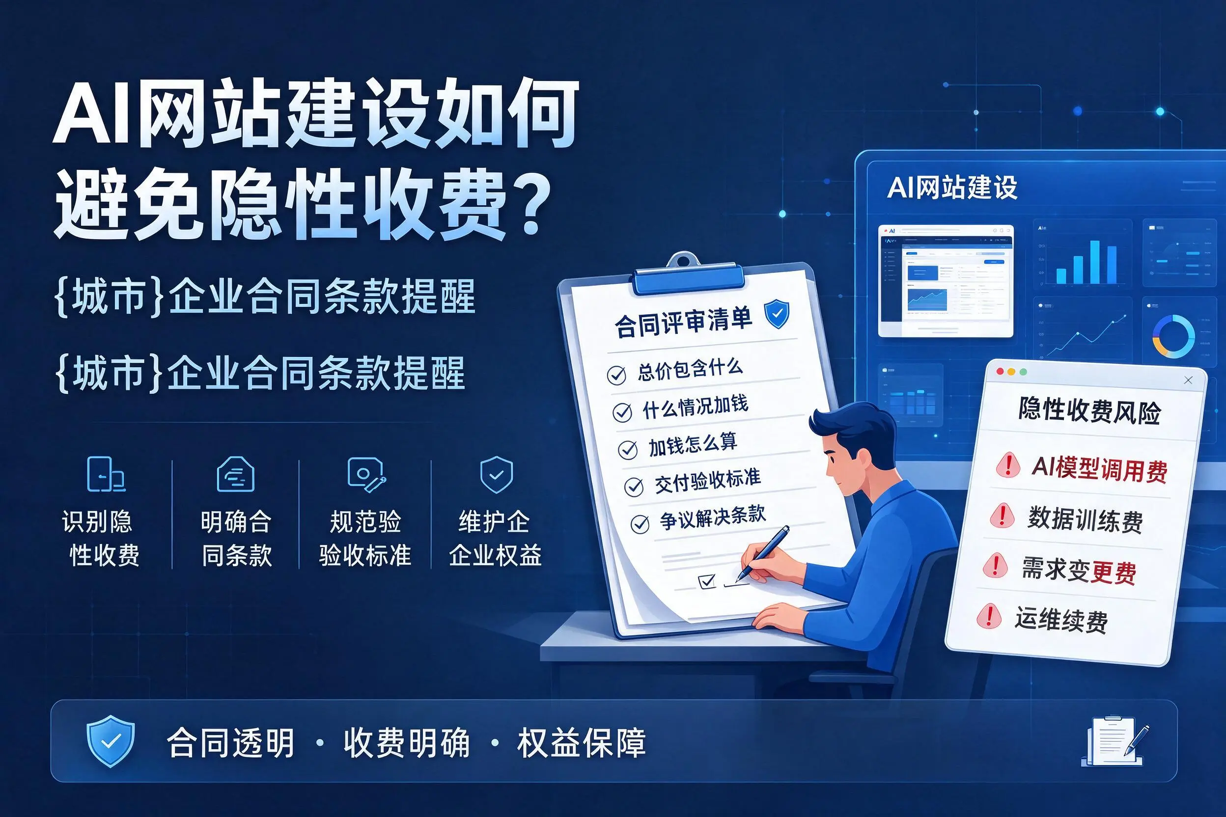 AI网站建设如何避免隐性收费？金昌企业合同条款提醒